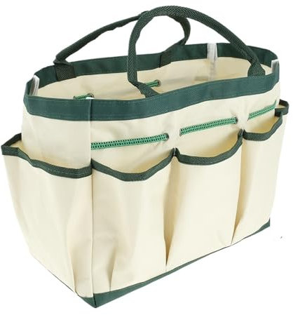 Secchio Portautensili Borsa porta attrezzi da giardino 2 pezzi Borsa organizzatore for attrezzi di grande capacità in tessuto Oxford 600D con tasche multiple for lavori di giardinaggio su prato Secchi