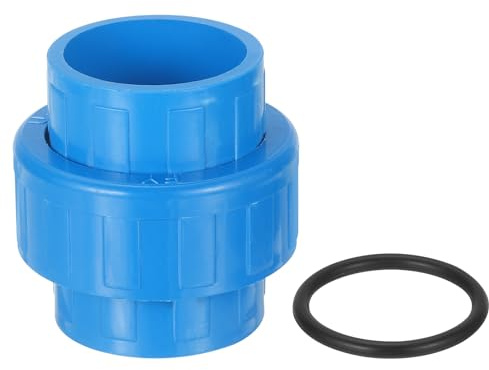 QUARKZMAN 1Pcs 40mm Adaptador de Unión de Tubería de PVC, Acoplador de Unión Deslizante de PVC con Anillo en O, Conexión de Puerto de Enchufe Deslizante para Fontanería Exterior (Azul) | Adaptador de acoplamiento con junta tórica, conexión de puerto de socket slip para piscinas y aplicaciones de instalación al