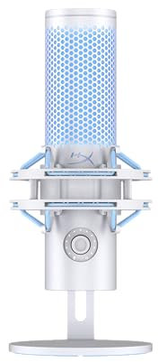 HyperX QuadCast 2 Frost, USB-Mikrofon für Gaming, Streaming und Podcasting, integrierte Bedienelemente, LED, Schnellverschluss-Schockhalterung, Arm-/Stativhalterung, PC, PS5, PS4, USB-C, Grau-Blau