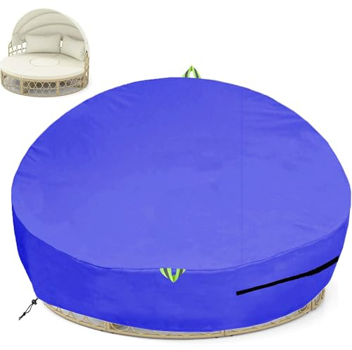 Sonneninsel Abdeckhaube Schutzhülle Wasserdicht 600D Oxford Gewebe Abdeckung Wetterfest für Sonneninsel Abdeckung Liegeinsel Rund - Ø223x88/45cm