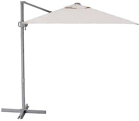 Grand parasol de jardin déporté avec base, parasol de table d'extérieur pour jardin, terrasse, piscine, base remplissable, couleur kaki, protection UV, auvent réglable