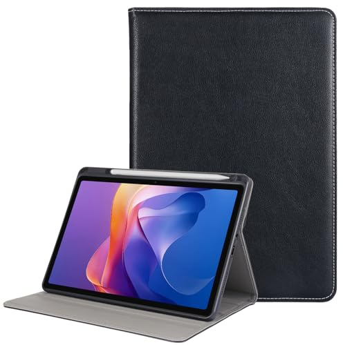 Derwere per Xiaomi Redmi Pad 2 Cover con Portapenne Silicone Antiurto Custodia per Redmi Pad 2 4G 11 Pollici 2025,Nero