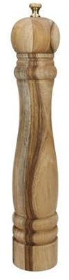 Brandani Molinillo de pimienta grande manual de madera de acacia y acero inoxidable con molinillo de cerámica h 32 cm