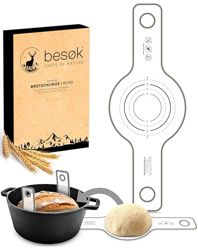 besøk Brotschlinge als Brotzubehör zum Brot backen im Gusseisentopf | Hitzebeständige Silikon-Schlingen für müheloses Heben ohne Anhaften, wiederverwendbare & backofengeeignete Bread Sling
