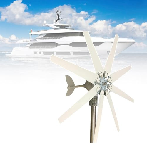 Aerogenerador de 48 V y 8000 W con Controlador de Carga MPPT: diseño con reducción de Ruido para autocaravanas, Yates y Granjas. Solución de energía renovable de Alta eficiencia.