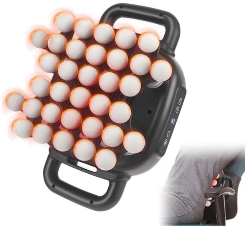 LIFEJXWEN 34-Kopf Massagepistole mit Rotlicht, 9 Massagemodi & 20 Stufen, 2000mAh 2 Stunden Laufzeit, Tiefengewebe Massager Leise Muskelpistole für Rücken, Nacken, Beine, Gesäß