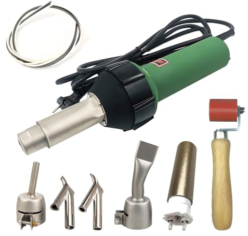 Pistola per saldatura ad aria calda da 1600 W - Saldatrice automatica intelligente in plastica per geomembrane in HDPE e tetti TPO con ugello e rulli di saldatura piatti
