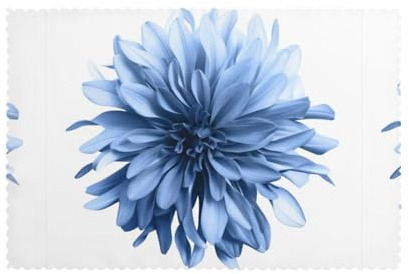 WHJSHOP Lot de 6 sets de table en forme de fleur de dahlia bleu pour table de salle à manger, design épais et robuste pour une excellente résistance à l'usure, une bonne résistance aux plis
