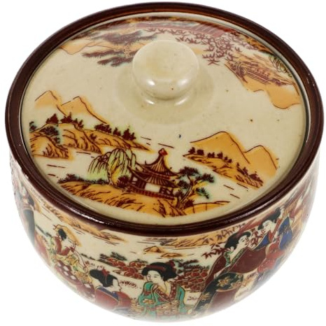 NIYANGLE Barattolo in Ceramica Vintage per Tè e Dolci Contenitore Ermetico per Spezie e Caramelle Decorazione Casa Multifunzionale e Resistente