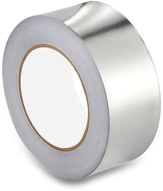 Ruban adhésif aluminium, 5cm x 50m scotch isolant thermique, Résiste haute scotch aluminium, Étanche à l'Eau et à la Vapeur, pour étanchéifier, réparer, isoler, ventialtion