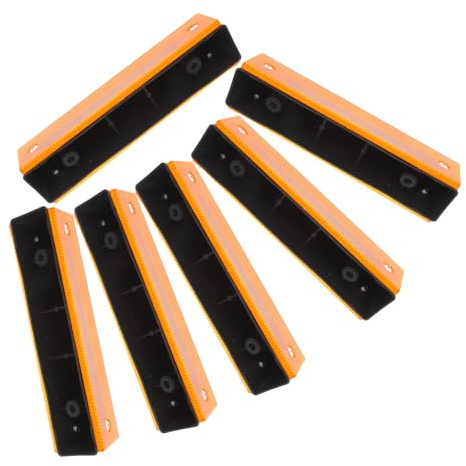 Healeved Lot de 6 Panneaux de Signalisation Réfléchissants Rectangulaires Jaunes Double Face en Plastique pour Marquage de Chaussées Tunnels et Clôtures Visibilité Haute Sécurité