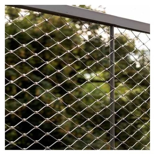 Griglia in acciaio inox, rete di sicurezza flessibile per balcone (1,5 x 5 m), barriera per animali da fattoria da 5 cm/1,5 mm, protezione durevole per ringhiere per uccelli e animali domestici