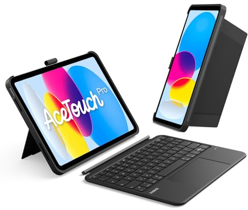 Inateck iPad 11 A16/10.Gen Hülle mit Tastatur, 5,1 Vollflächen-Touchpad