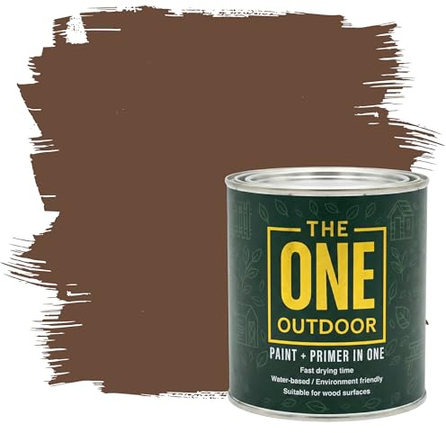 THE ONE Outdoor Paint - Brown, 2.5 Litre | Durable Exterior Paint for Wood, Metal & Masonry | Weather Resistant Finish