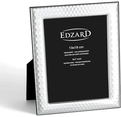 EDZARD Bilderrahmen Casalini (Foto 13x18 cm) versilbert anlaufgeschützt | Silberrahmen für Fotos 13x18 cm, Fotorahmen mit MIRO-SILVER® Versilberung aus Feinsilber 999/000, Holzrücken, Made in Italy