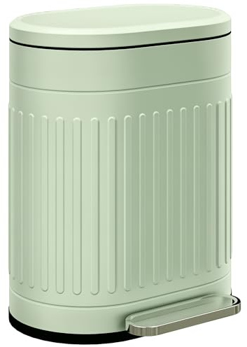 HOMCOM Pattumiera 20L Pattumiera a Pedale con Coperchio e Pedale, Contenitore per Rifiuti con Secchiello Interno Estraibile, Funzione Soft-Close per Soggiorno, Ufficio, Verde, 36,5 x 31,2 x 45 cm