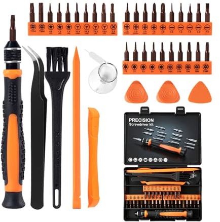 40Pcs Precision Screwdriver Set, S2 Steel Mini Repair Tool Kit with Security Torx T5 T6 T8 T9, Triwing Y00, Star P0.8, for Laptop, Switch, PS4, Xbox, MacBook, iPhone, Ring Doorbell, Watch, Glasses