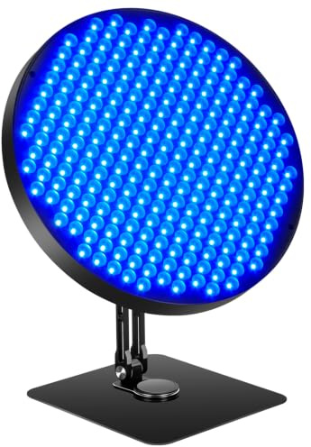 Ibtyzo 50W LED Bräunungslampe für Zuhause, 460NM Solarium Licht mit 250 LEDs, 360° verstellbarer Gesichts- & Ganzkörper Bräuner mit Zeitschaltuhr, Schwarz