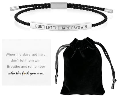 Don’t Let the Hard Days Win Armband – Inspirerande Överlevnadsarmband med Justerbart Rep, Unisex Motivationssmycke för Daglig Användning
