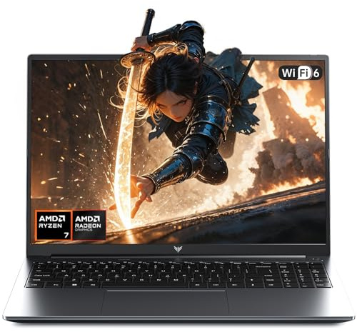 16 Ordenador Portatil Gaming, Ryzen 7 7735HS, hasta 4.75GHz Laptop Oficina | ACEMAGIC 16GB DDR5 RAM 512GB M.2 NVMe SSD Extensiones 4TB, Portátil con 1920x1200P FHD, WiFi-6, 180° Plegado, HDMI, Type-C