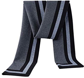 WANYING Winter Herbst Herren Strickschal 6% Wolle Gestrickter Schal Einfach Schick Gentleman - 180 * 30 cm Klein Kariert