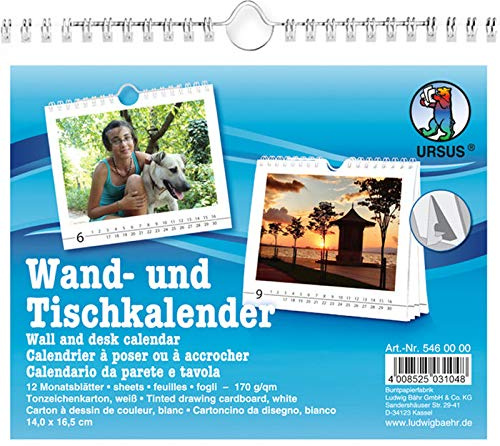 CREATIV DISCOUNT® NEU Wand- und Tischkalender weiß, 16,5x14cm
