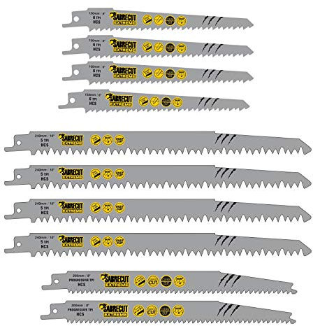 10 x SabreCut SCRSKW10A Mixed S644D S1531L S2345X Fast Wood Cutting Reciprocating Sabre Saw Blades