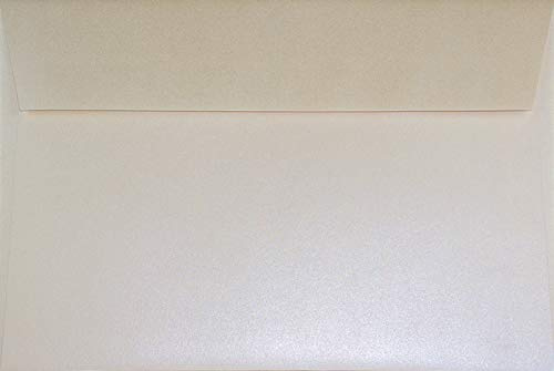 Netuno 25 Kuverts Perlmutt-Creme DIN C5 16,2x22,9 cm metallisch und fein | 125g Sirio Pearl Oyster Shell · schöne festliche große cremefarbene Umschläge für Hochzeit, Taufe, Kommunion