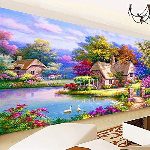 Nicole Knupfer Diamond Painting Set, Landschaft, 5D DIY Diamant Painting Art Full Stickerei Groß Bilder DIY Diamonds Malerei für Home Wand Decor (100x40cm)