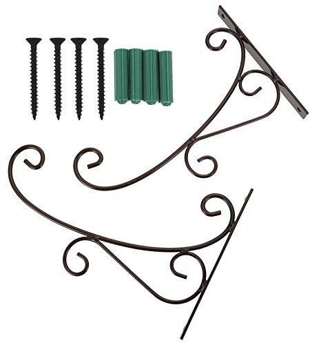 Cabilock 2 Stück Hängende Pflanzenhalterung Blumenampel Wandhalter Pflanzenhaken Blumenampelhalter Laternenhaken Eisen Wandhaken für Blumenampel Vogelhäuschen Laternen Windspiele Bronze