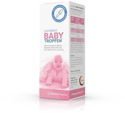 Lactobact BABY TROPFEN, 15 ml – Bakterienkultur-Komplex mit 4 wissenschaftlich ausgewählten, biologisch aktiven Bakterienstämmen und den Vitaminen A, D3 & E.