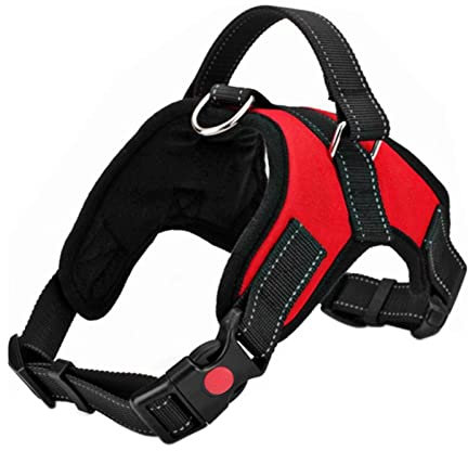 FYY Dog Harness No Pull, Breathable Adjustable Pet Vest, Reflective Oxford Easy Control Dog Harness with Sturdy Handle for Small Medium Large Dogs M-Red