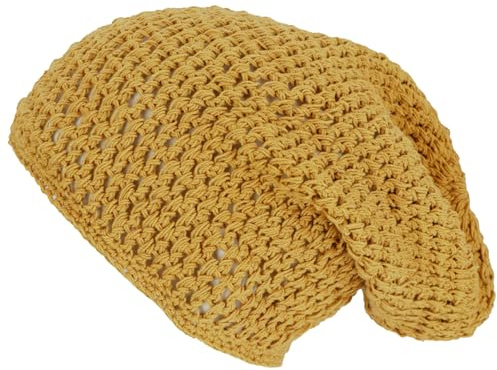 GURU SHOP Beanie, Baumwoll-Häkelmütze, Unisex, für milde Tage, lässig | Häkelmütze aus 100 % Baumwolle, angenehm zu tragen, ideal für Freizeit.