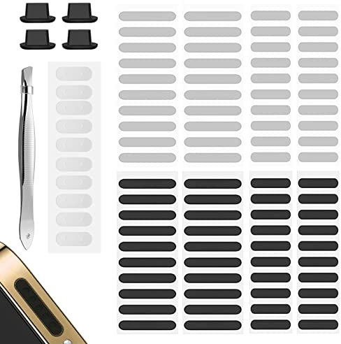 Handy Staubschutz Kit 95 Stück Lautsprecher Staubschutzstöpsel Kompatibel mit IPhone Phone Speaker Cover Mesh Dust Protection Schutz Aufkleber Wasserdicht Staubdichte Netzaufkleber für Mobiltelefone