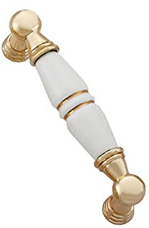6 Stück Schrank- und Möbelgriffe, Zinklegierung, weiße Keramik, Schranktürgriffe, Schubladenknöpfe, Küchenschrank, Möbel, Hardware, Türgriff