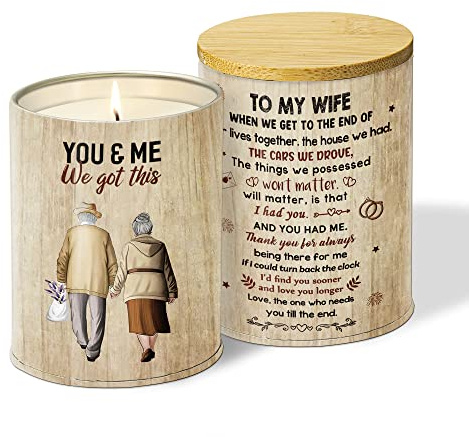 Personalized Candles Birthday Mother's Day Gift for Wife, Lavender Candle 10 Oz Gift for Her, Romantic Valentine's Gifts for Her, Wife Lavender Candles