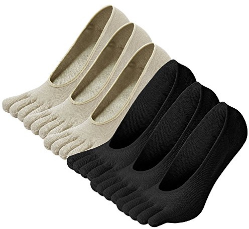 ZAKASA tåstrumpor dam 6 par bomull fem fingerstrumpor för sport löpning promenad färgglada kvinnor sneakers sportstrumpor andas och färgglada EU 35–41, färg, 35-41 EU
