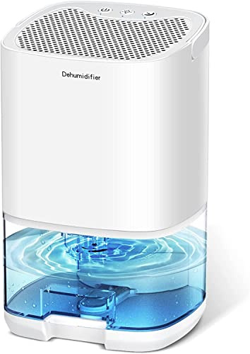 Gocheer Luftentfeuchter Elektrisch, 1000ml Entfeuchter Leiser Raumentfeuchter mit Überfüllungsschutz, Ablaufschlauch, 3 Entfeuchtung Modi, Farbiges LED Licht, Luftentfeuchter für Zuhause,White
