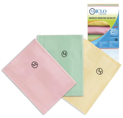 Microfibre Premium Cleaning Cloth Set of 3 - Magic Cloth | All Purpose, Absorbent Washcloth | Microfiber for Window, Kitchen, Bathroom | Lint-Free, Scratch-Free Glass CLoth | 16'' x 24'' | Soft Series