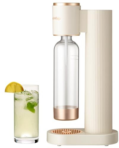 GreatWhip Wassersprudler Machine Milchig Weiß, Sodamaschine, mit 1 Liter Flasche, Kompatibel mit Einschraubbarem 60L CO2 Karbonisator (nicht enthalten), Geschenk zum Muttertag