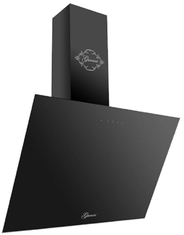 GURARI GCH D 286 BL 6 PRIME N kopffrei Dunstabzugshaube Schwarz Glas | Wandhaube Umluft/Abluft | Abzugshaube 1000m³/h mit Fernbedienung (EEK A) Klasse A | Randabsaugung, TouchControl, Timer