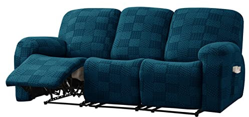 XHDZSW Stretch Sesselbezug, Ruhesessel Bezug, 1/2/3 Sitzer Relaxsessel Bezug, Stretchhusse Für Relaxsessel Komplett, Bezug Für Fernsehsessel Liege Sessel (Navy Blau,3 Sitzer)