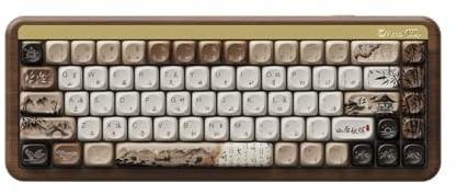 Akko MU01 Mountain Seclusion 65% 68-Key RGB Hot-swappable Keyboard, 2.4G Wireless/Bluetooth/Wired, Walnut Case for Mac & Win