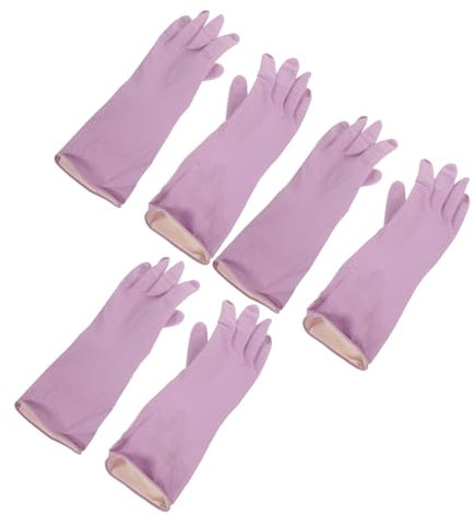 FOYTOKI 3pairs Dishwashing Gloves Kitchen Cleaning Latex Reusable Washing up Gloves
