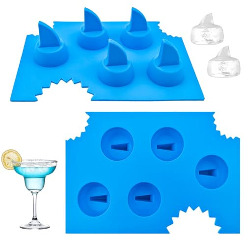 2 Pack Silicone Ice Cube Tray, Shark Fin Ice Trays, Non-Stick Chocolate Candy Molds