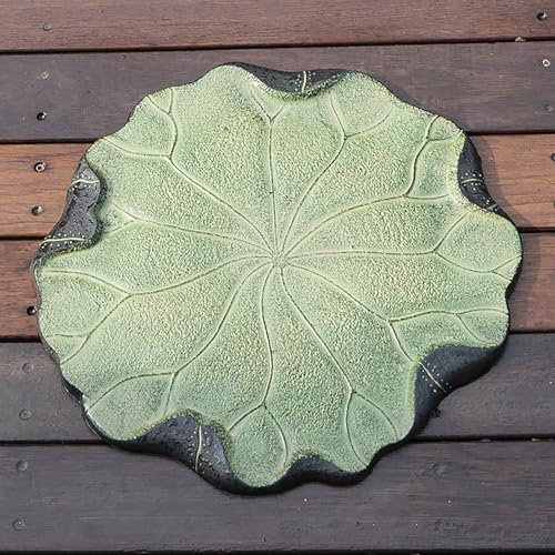 Lotusblatt-Form, Garten-Trittstein, langlebige Pflastersteine für Veranda, Veranda, Gehwege, wetterfest, dekorativer Stein für Landschaftsbau (39 cm)