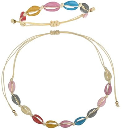 Holibanna 2stücke Schmuck Armband Aus Muscheln Verstellbares Boho-urlaubsarmband Weißer Muschelschmuck Bettelarmreif Mit Perlen Armband Für Teenager-mädchen Perlenarmband Für Sommer Und