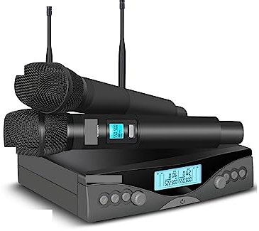 Microphone sans fil Microphone sans fil G-MARK G320AM professionnel UHF 2 canaux micro portable fréquence automatique réglable 100M pour chanter, mariage, DJ, fête