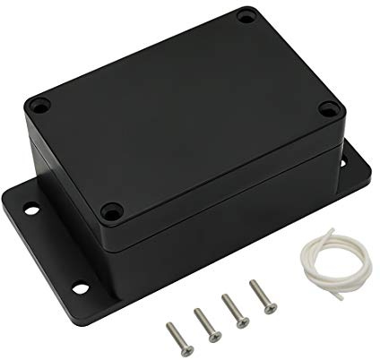 LMioEtool Abzweigdose, wasserdicht und staubdicht IP65, universelles Elektronikgehäuse aus ABS-Kunststoff, Schwarz mit Befestigungsohren, 100 x 68 x 50 mm