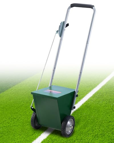 VEVOR Marcador de Línea Seca con 2 Ruedas, Ancho de Raya 50/100 mm, Marcador de Línea Ajustable con Mango de Ajuste de Goma, Capacidad de Polvo Seco de 11,3 kg para Campo de Béisbol y Sóftbol, Verde